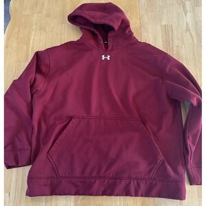 Under Armor Boys 10/12 Burgundy Fleece Hoodie